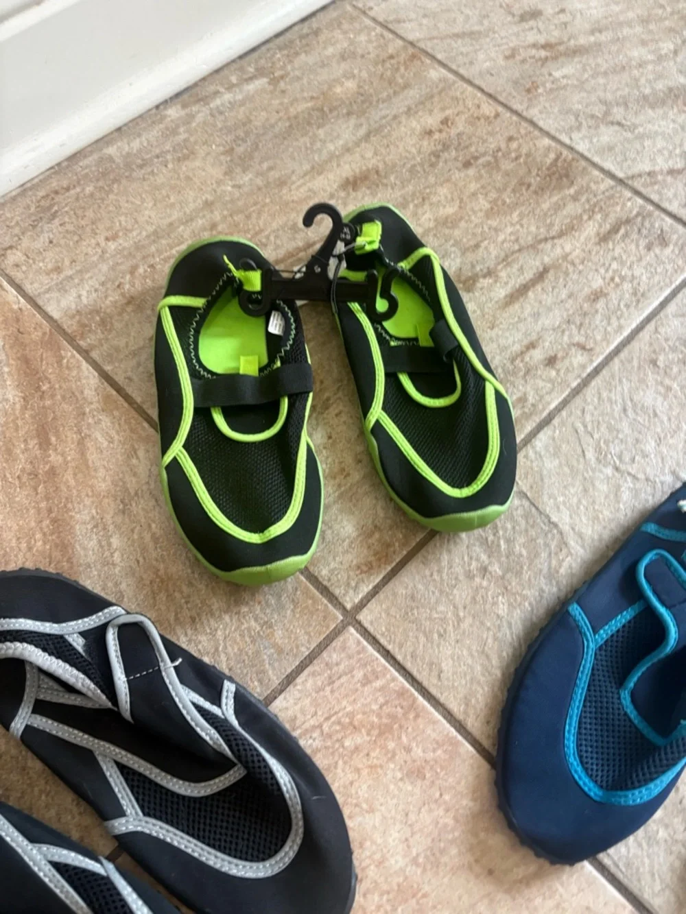Swim/water shoes boys 4/5 bundle of 3 1 NWT 2 NWOT black blue green